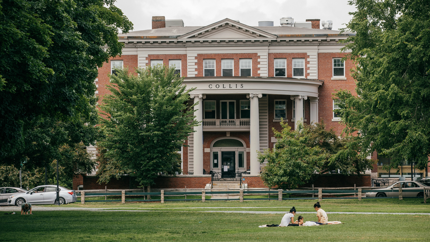 A photo of students on the Green in front of Collis