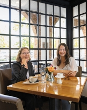 A photo of professor Dr. Catherine Stanger and Corinne Fischer '26