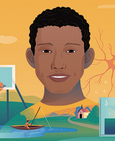 an illustration of student Alan Ngouenet '25