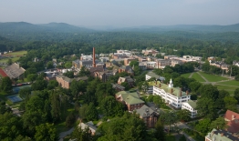 A photo of campus from a drone