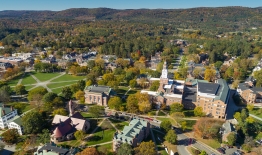 A photo of campus looking west