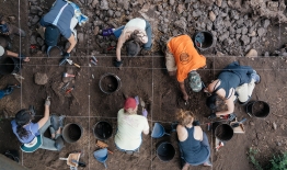 A photos of students at an excavation site in South Africa