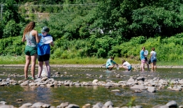 A photo of students conducting research in the White River