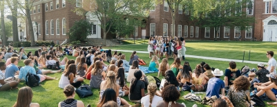 Photo of an a ccapella concert on the Dartmouth Green