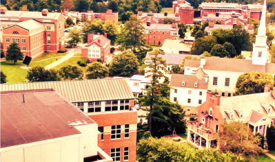 Shot of the north end of campus from the top of Baker Tower