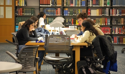 A photo of students studying in Baker-Berry Library