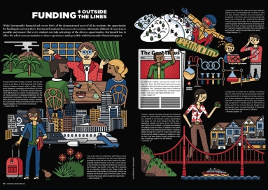 An image of a spread of September 2020 3D Magazine entitled Funding Outside The Lines with illustration and text