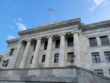 Harvard School of Public Health: a big stone building