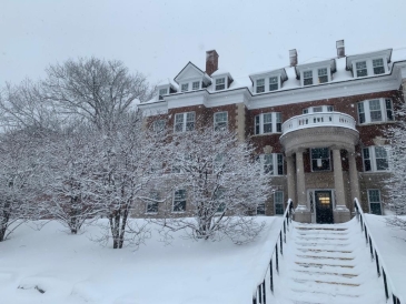 Richardson Hall on a snowy day