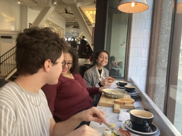 Antonio's friends at a bakery