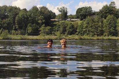 Martin and his roomate Zach swimming in the Connecticut River