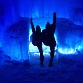 A very dramatic pose of me and my friend near on the ice throne