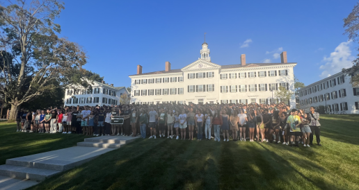 Class of 2027 assembled in front of Dartmouth Hall for their class photo