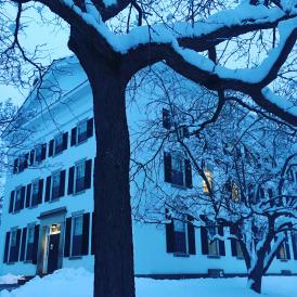 Dartmouth hall in the snow