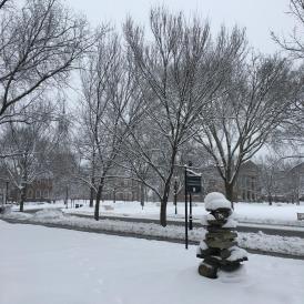 outside McNutt in the snow