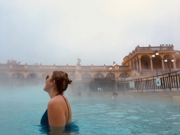 Soaking in Budapest's thermal baths.