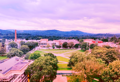 View of the Green and several buildings from Baker-Berry Tower. 