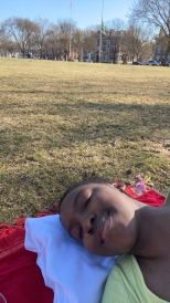 A picture of me taking advantage of great weather and taking a nap on the Green.