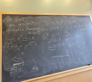 A picture of a Blackboard with calculus equations