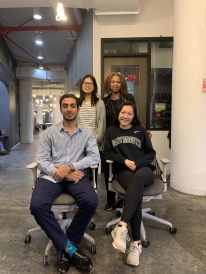 Students posing for a photo at their winter externship in New York City