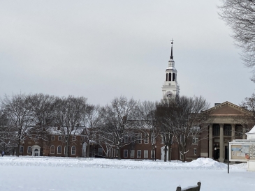 Baker Berry library in the snow