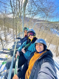 Friends on the Ski Lift