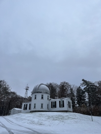 A photo of the observatory on a snowy day.
