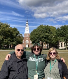 from left to right: my grandpa, me, and my grandma, in front of Baker-Berry Library