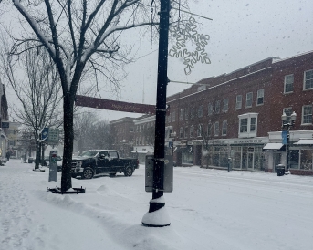 photo of first big snow taken on Main Street of Hanover
