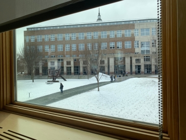 A view of Baker-Berry Library