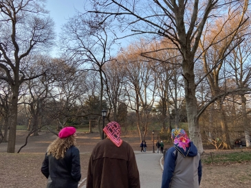 Antônio and friends walking through NYC