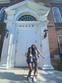 My friend and I in front of Baker-Berry library.