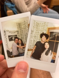 Antonio's friends in a polaroid