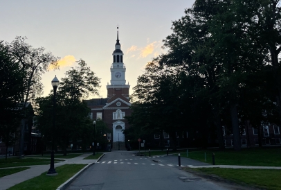 A photo of the sunrise over Berry Library.