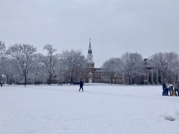 Baker Tower in the snow