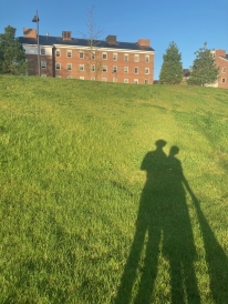My shadow in the Anonymous Hall lawn