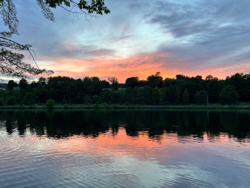 A photo of the sunset over the Connecticut River