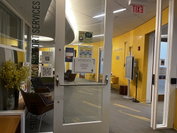 A picture of the entrance to the Academic Support Center in Baker-Berry Library, where the undergraduate deans are located
