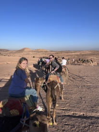 Riding camels in Morocco with my cousin!