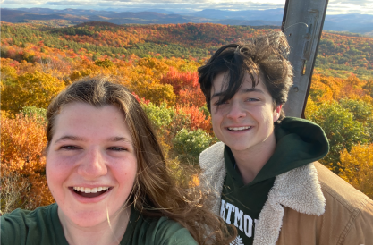 Me and my friend Rebecca hiking on Gile Tower!