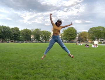 Student on the Dartmouth Green