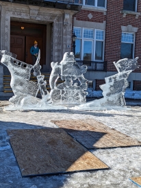 The main ice sculpture – featuring a huge broken pirate ship!