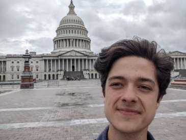 Picture of me in front of the U.S. Capitol building for my internship orientation! 