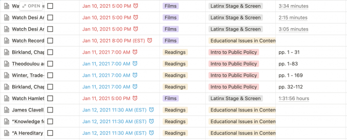 Winter Term Classes