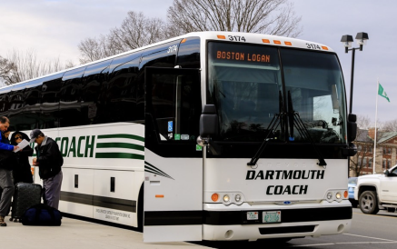 Students and community members boarding the Coach