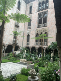 The beautiful garden within Isabella Stewart Gardner Museum