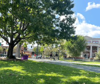 A view of Collis Student Centre from the Green!