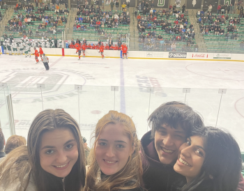 Me and my friends at an ice hockey game!