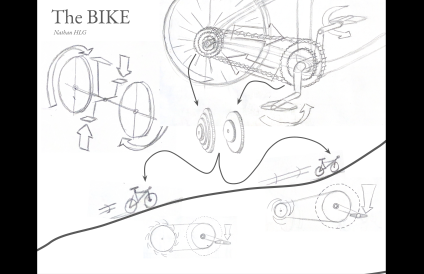 A diagram of how a bike and bike gears work created for the class Engs 11.