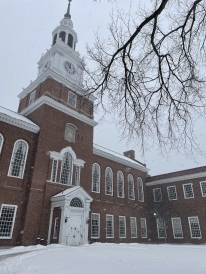 Baker-Berry library covered in snow